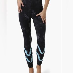 Electric & Rose Black and Blue Tie-Dye Leggings